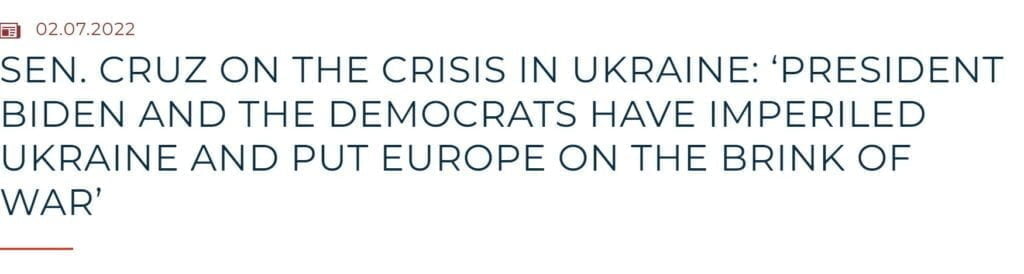 Senator Cruz - Bucks County Beacon - Republican Selective Amnesia About Ukraine