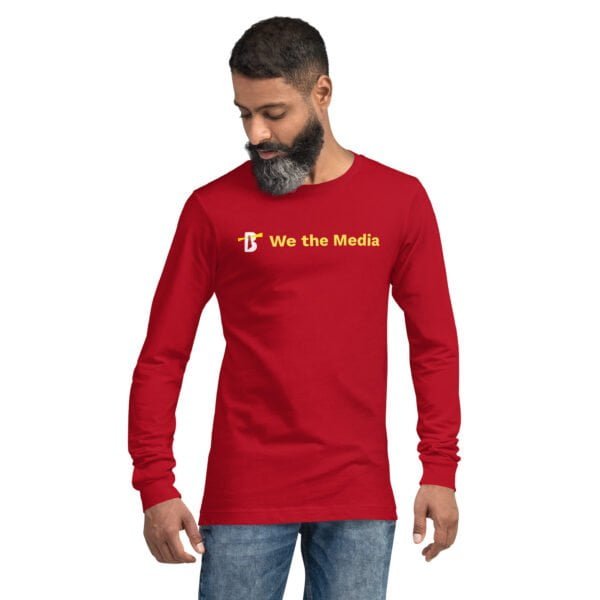 unisex long sleeve tee red front 63751a5ce7919 - Bucks County Beacon - We the Media Unisex Long Sleeve Tee