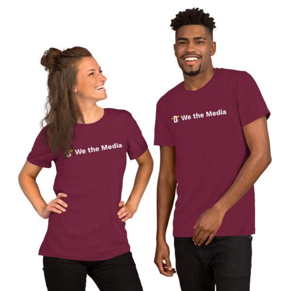 unisex staple t shirt maroon front 639768f667945 - Bucks County Beacon - Unisex t-shirt - We the Media