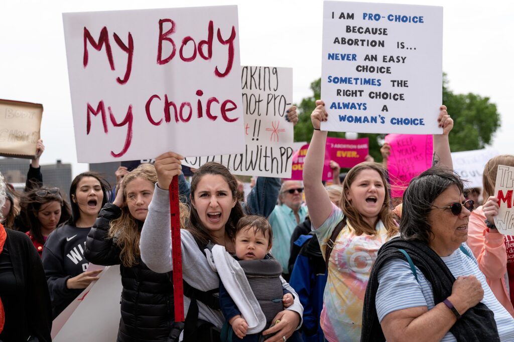 My body my choice sign at a Stop Abortion Bans Rally in St Paul Minnesota 47113308954 - Bucks County Beacon - Backlash: Women’s History Month in a Post-Roe World