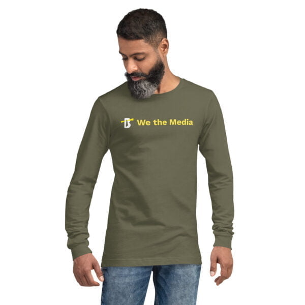 unisex long sleeve tee military green front 63751a5ced446
