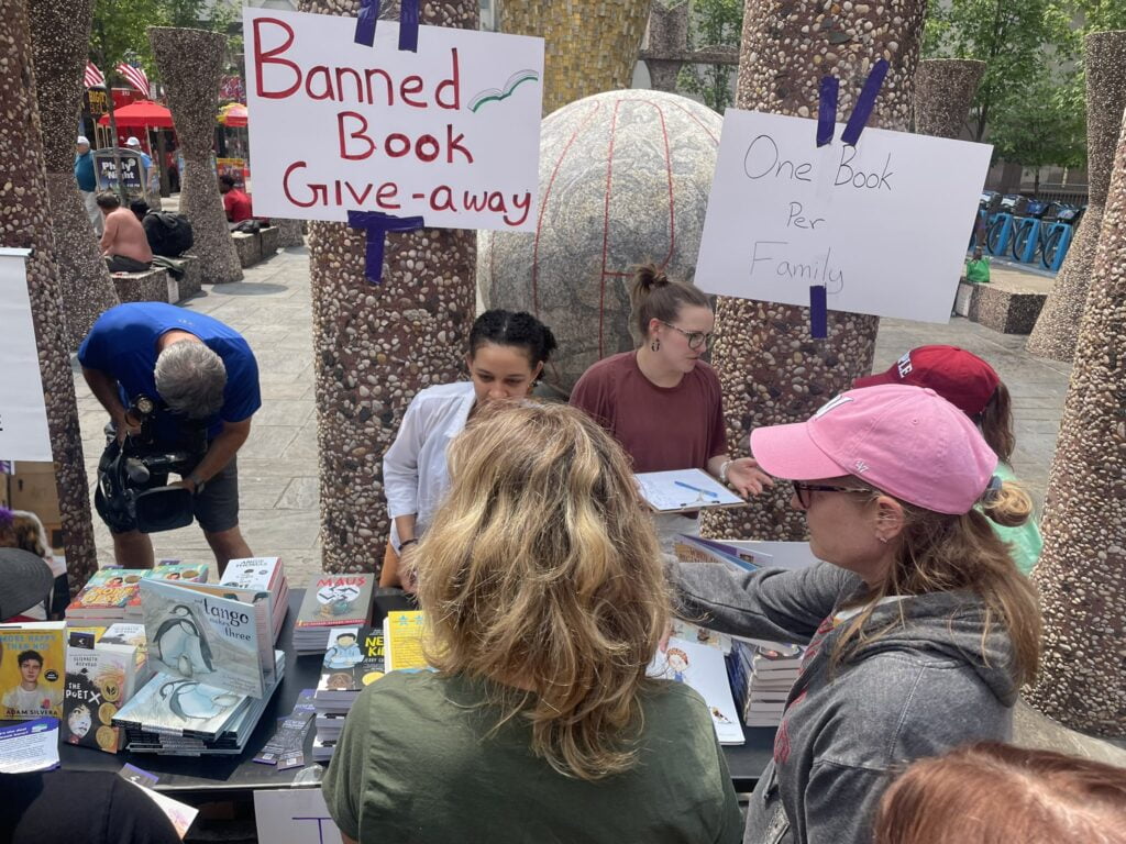 Banned Book Giveaway - Bucks County Beacon - Banned Book Giveaway Raises Awareness About Attacks Against Public Education During Moms For Liberty Summit
