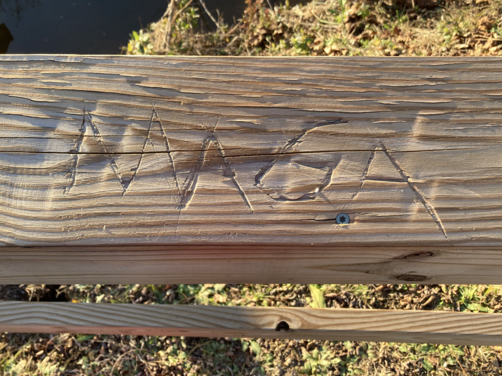 image 4 - Bucks County Beacon - Lambertville Artist Practices Creative Resistance to Transform MAGA Vandalism at a Local Park