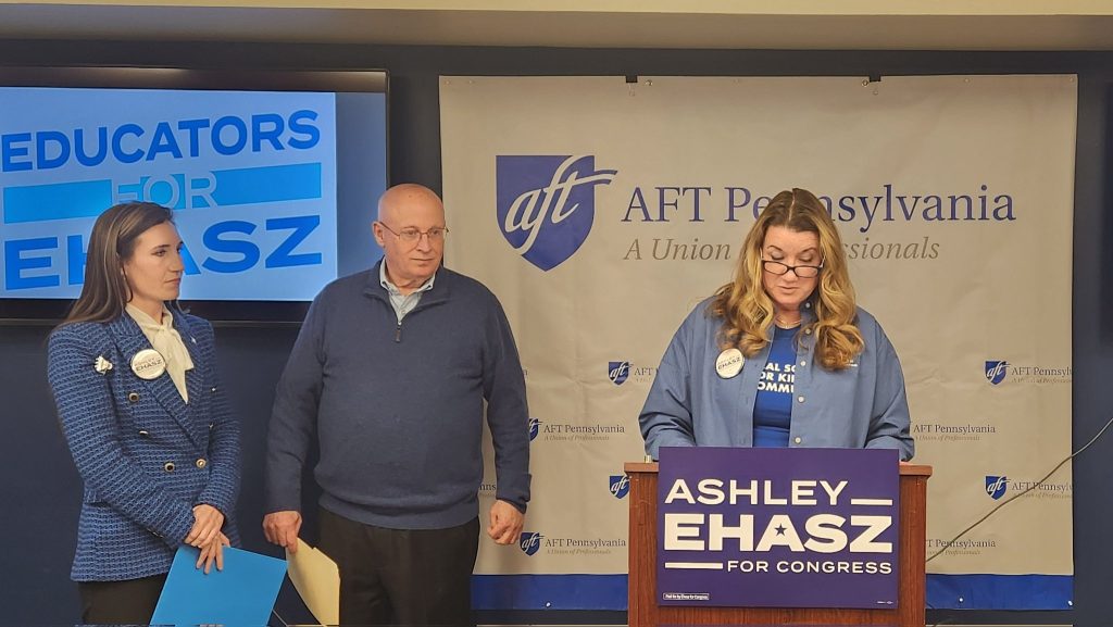 AFT NFT Support Ashley Ehasz - Bucks County Beacon - American Federation of Teachers Pennsylvania Endorses PA01 Democratic Congressional Candidate Ashley Ehasz
