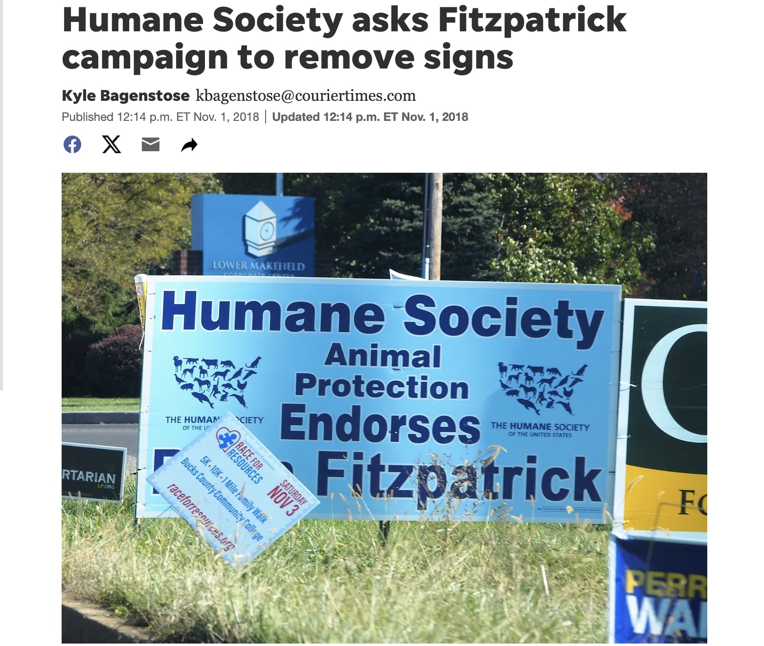 image - Bucks County Beacon - Rep. Brian Fitzpatrick's Campaign Is Spreading More Endorsement Disinformation. Will Local Media Cover It?