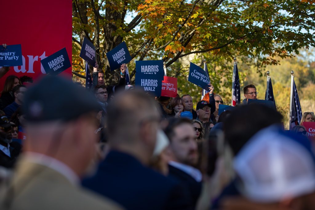 Crowd Washington Crossing Kamala Harris - Bucks County Beacon - Photo Essay: Kamala Harris Rally in Bucks County Showcases Republican Supporters Who Are Putting 'Country Over Party'