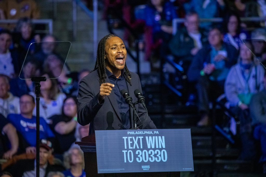 Malcolm Kenyatta Bruce - Bucks County Beacon - Photo Essay: Bruce Springsteen, Barack Obama and John Legend Headline Philadelphia Rally at Temple University’s Liacouras Center