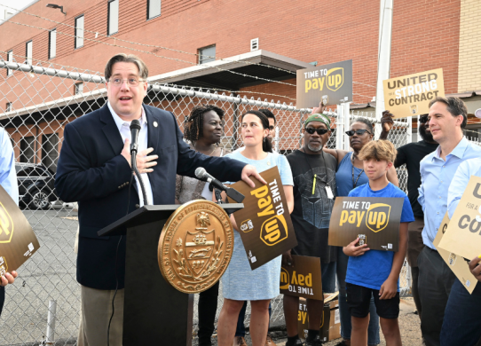 Rep Brennan speaking at UPS rally e1728695520885 - Bucks County Beacon - Voter Guide