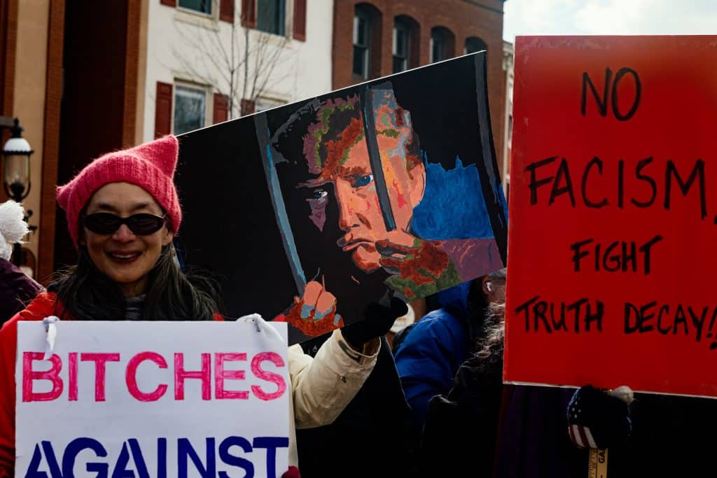 Doylestown 10a - Bucks County Beacon - Photo Essay: Hundreds of Protesters Rally Against Donald Trump and Elon Musk in Doylestown on President's Day