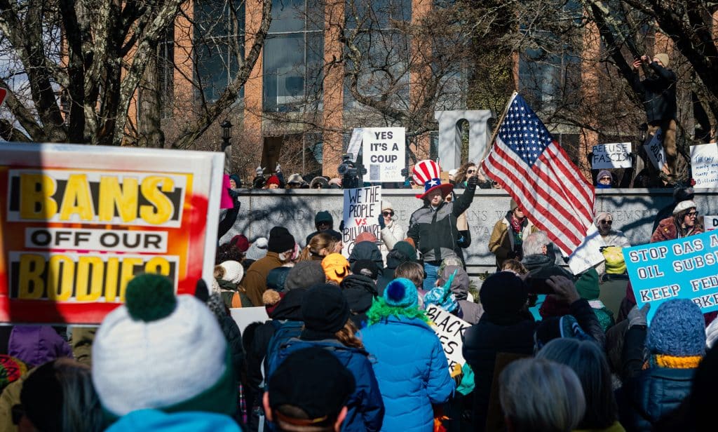 Doylestown 12 - Bucks County Beacon - Photo Essay: Hundreds of Protesters Rally Against Donald Trump and Elon Musk in Doylestown on President's Day