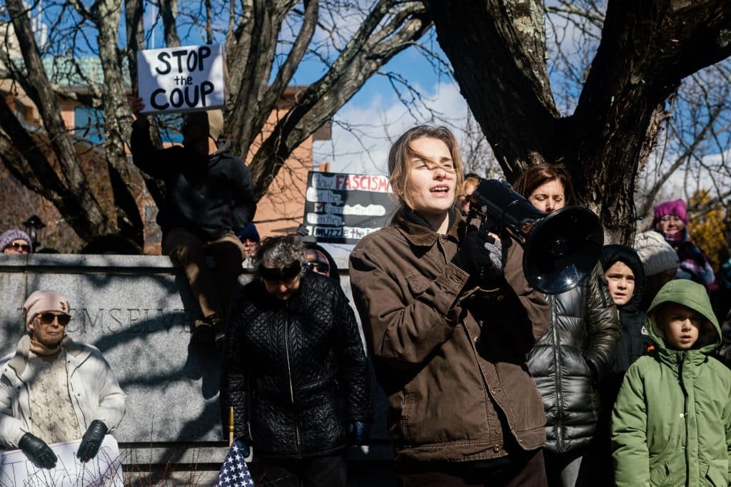 Doylestown 13 - Bucks County Beacon - Photo Essay: Hundreds of Protesters Rally Against Donald Trump and Elon Musk in Doylestown on President's Day