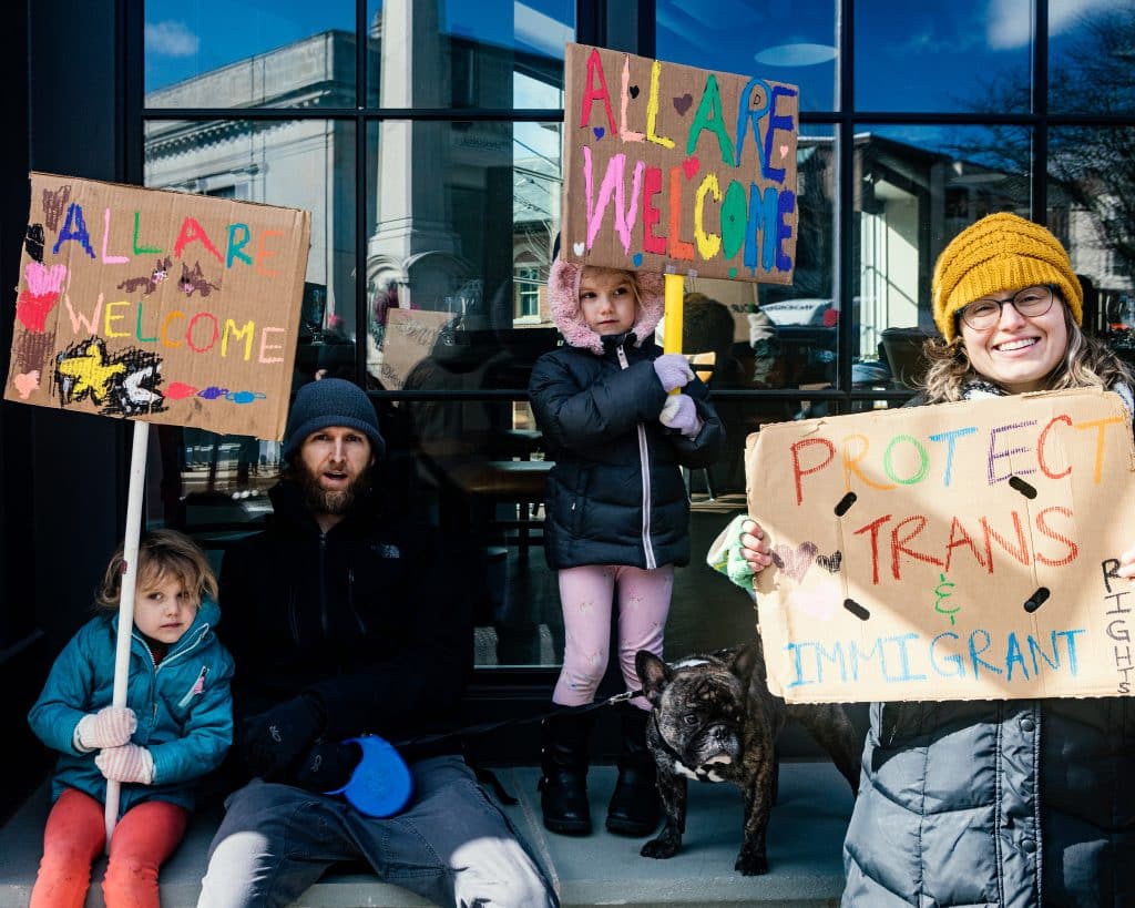 Doylestown 6a - Bucks County Beacon - Photo Essay: Hundreds of Protesters Rally Against Donald Trump and Elon Musk in Doylestown on President's Day