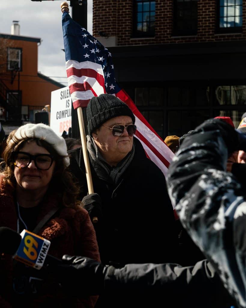 Doylestown 7a - Bucks County Beacon - Photo Essay: Hundreds of Protesters Rally Against Donald Trump and Elon Musk in Doylestown on President's Day