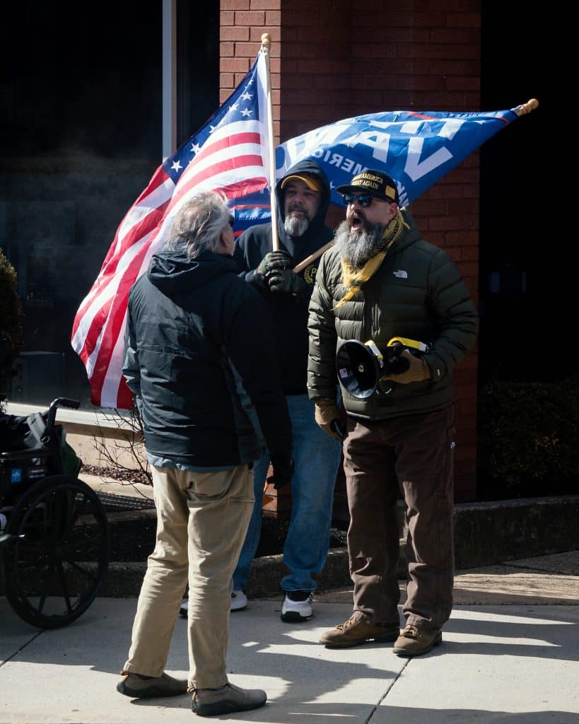 Doylestown PB - Bucks County Beacon - Photo Essay: Hundreds of Protesters Rally Against Donald Trump and Elon Musk in Doylestown on President's Day