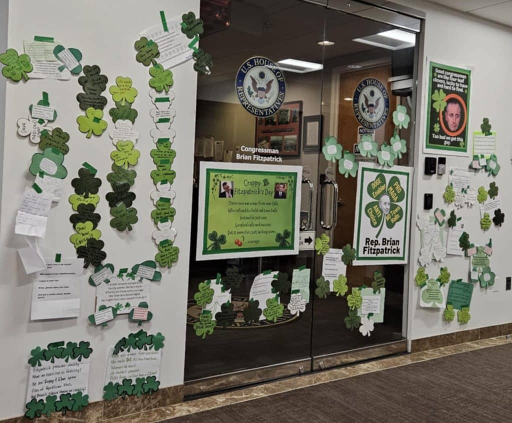 Brian Fitzpatrick office - Bucks County Beacon - Photo Essay: Bucks County Residents Protest Republican Congressman Brian Fitzpatrick for St. Patrick's Day