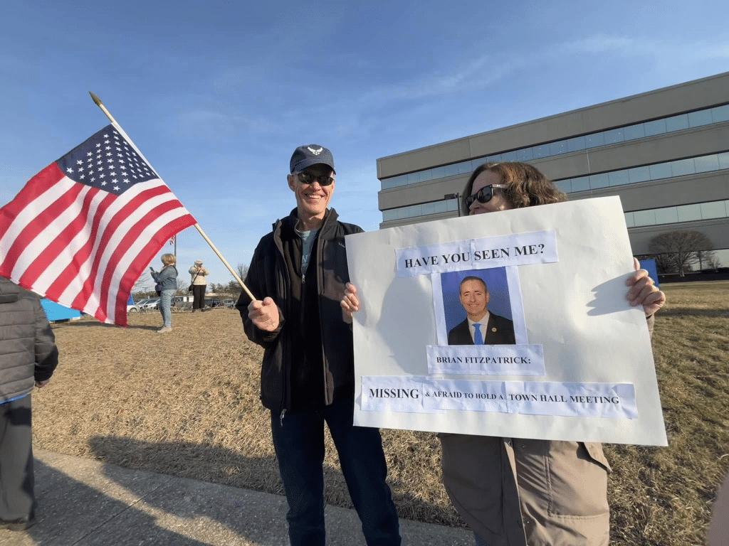 fitz5 - Bucks County Beacon - Photo Essay: Bucks County Residents Protest Republican Congressman Brian Fitzpatrick for St. Patrick's Day