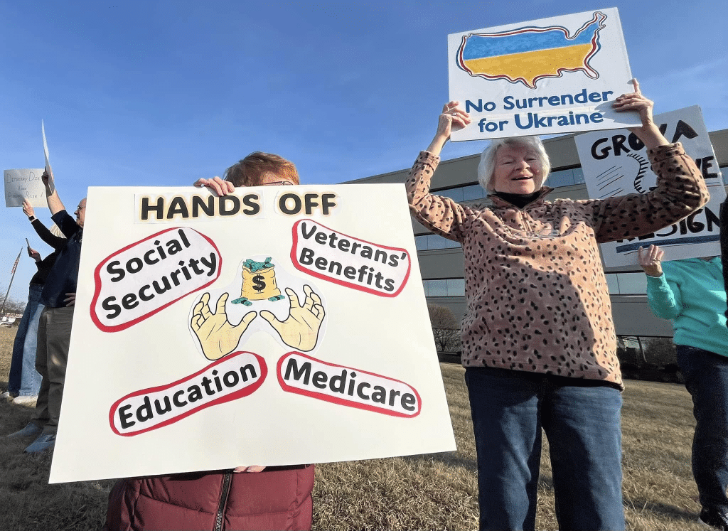 image 3 - Bucks County Beacon - Photo Essay: Bucks County Residents Protest Republican Congressman Brian Fitzpatrick for St. Patrick's Day