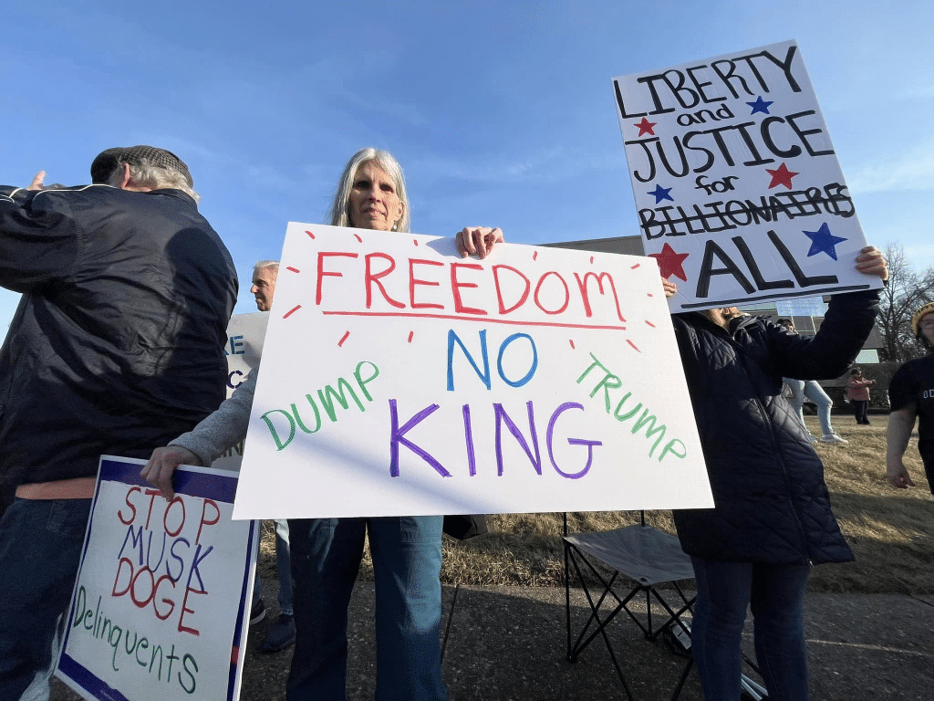 image 8 - Bucks County Beacon - Photo Essay: Bucks County Residents Protest Republican Congressman Brian Fitzpatrick for St. Patrick's Day