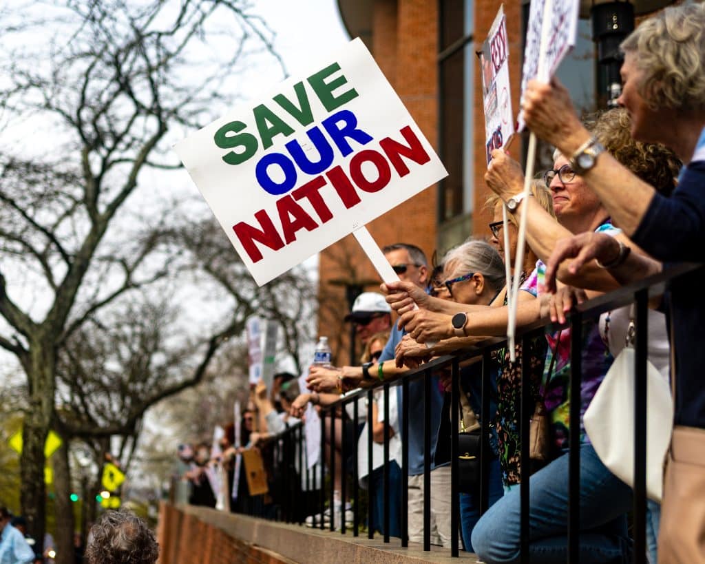 Doylestown April 19 2 - Bucks County Beacon - Photo Essay: Doylestown Action League's 'Day of Action' Against the Trump Administration's Assault on Democracy