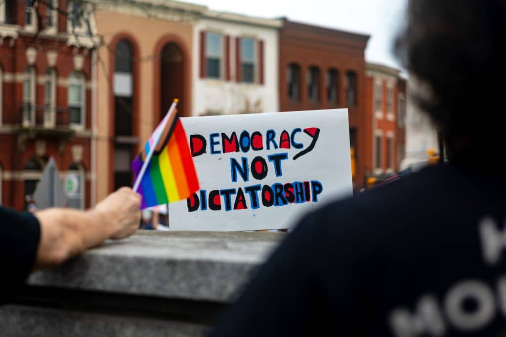 Doylestown April 19 6 - Bucks County Beacon - Photo Essay: Doylestown Action League's 'Day of Action' Against the Trump Administration's Assault on Democracy