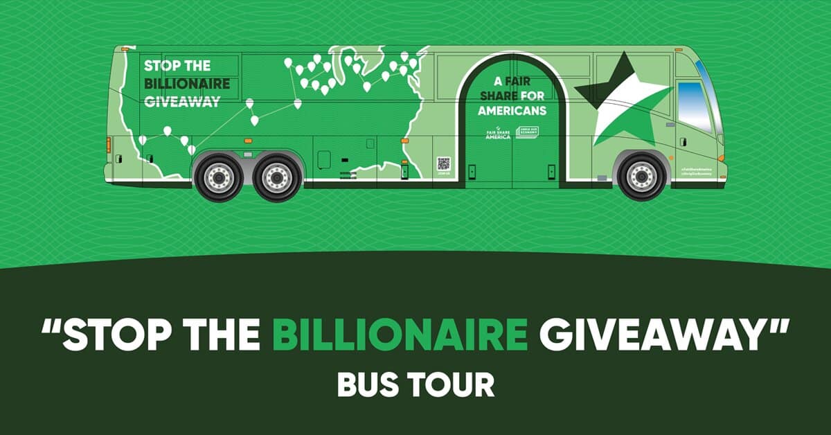 Billionaire Giveaway Bus Tour - Bucks County Beacon - 14-State ‘Stop the Billionaire Giveaway’ Bus Tour Visits Congressman Brian Fitzpatrick’s Langhorne Office on Sunday