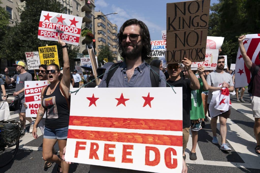 DC Protests Trump 4 1 - Bucks County Beacon - Thousands Protest for a 'Free DC' on the Fourth Week of Trump's Military Occupation of Washington