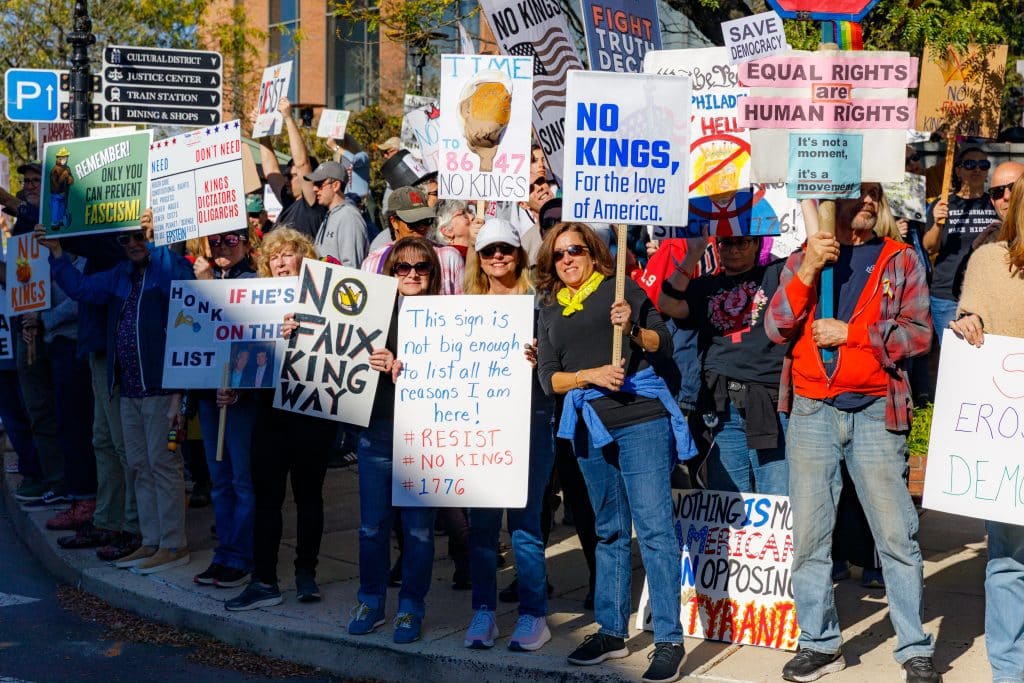 Doylestown No Kings 5jpg - Bucks County Beacon - Photo Essay: Thousands of Democracy Defenders Protest Trump at 'No Kings' Rallies Throughout Bucks County