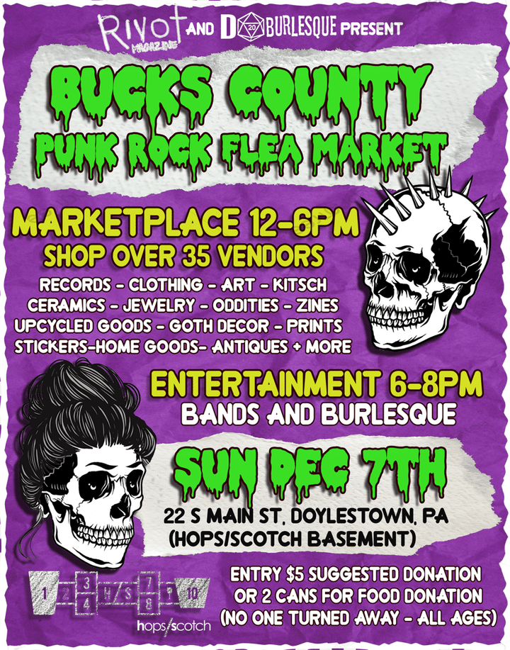 Rivot Punk Rock Flea Market - Bucks County Beacon - Bucks County Punk Rock Flea Market and Burlesque After Party Arrive in Doylestown on Sunday
