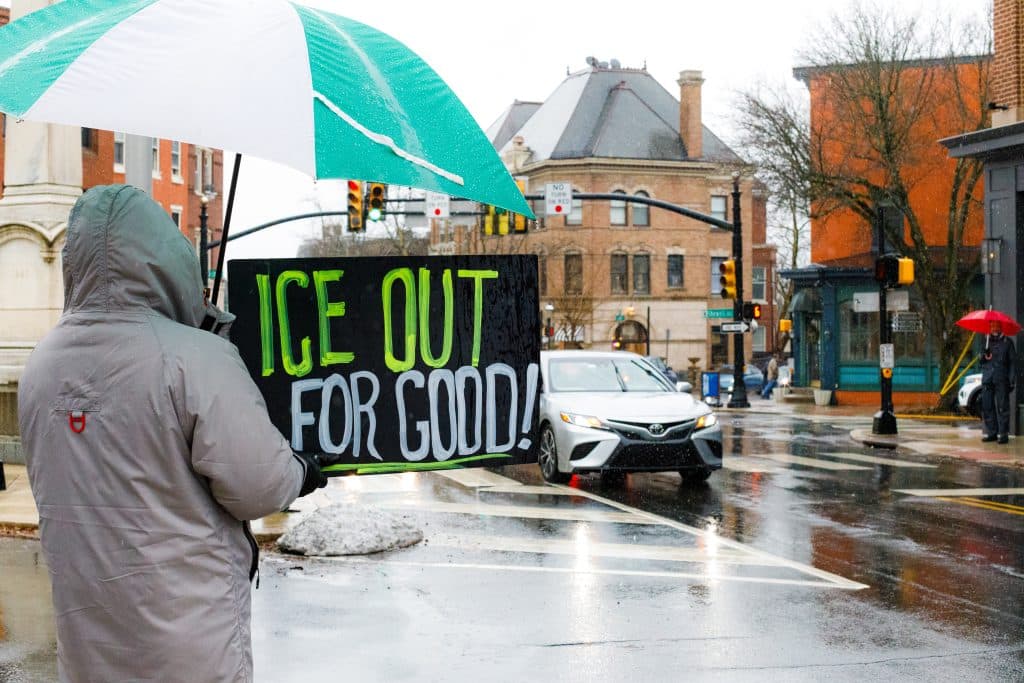 ICE Protest Doyelstown1 - Bucks County Beacon - Photo Essay: Protest in Doylestown in Opposition to Trump, ICE Murder, and Venezuela Coup