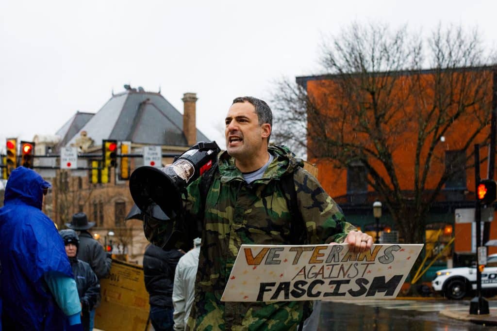 ICE Protest Doylestown Veteran Against Fascism - Bucks County Beacon - Photo Essay: Protest in Doylestown in Opposition to Trump, ICE Murder, and Venezuela Coup