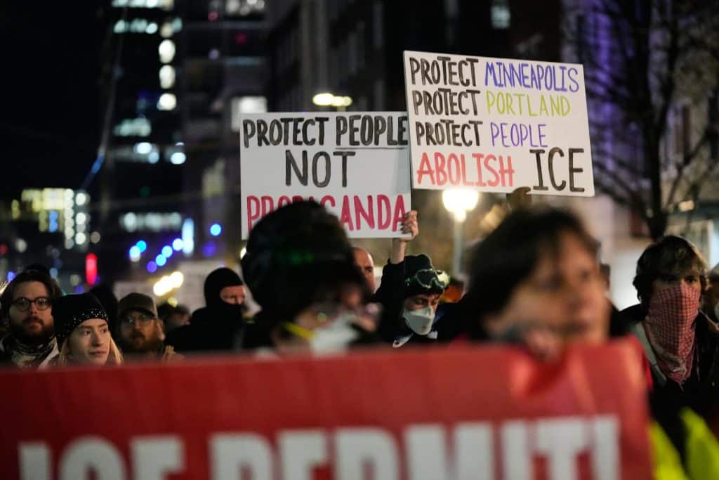 ICE Protest Portland1 - Bucks County Beacon - Anti-ICE Nationwide Protests in Photos