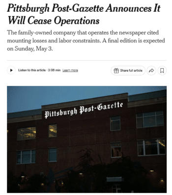 INTERVIEW: Newspaper Guild–CWA President Jon Schleuss on the Pittsburgh Post-Gazette Shutdown 1 image 3 - Bucks County Beacon - INTERVIEW: Newspaper Guild–CWA President Jon Schleuss on the Pittsburgh Post-Gazette Shutdown