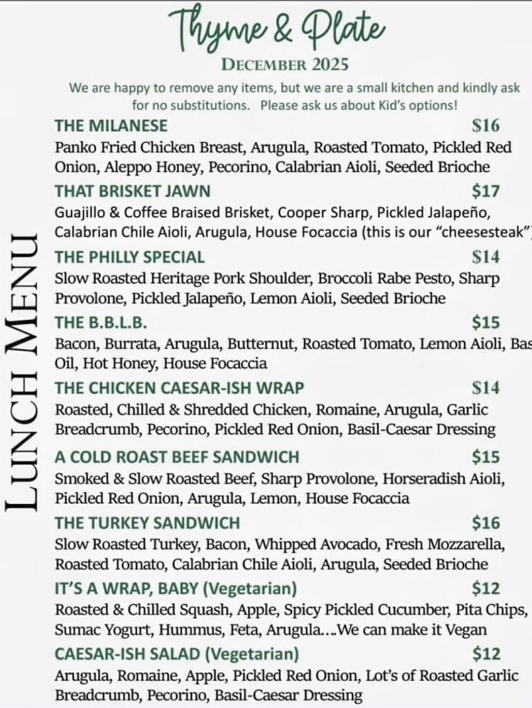 Simple Methods Meet Big Flavor at Thyme & Plate in Carversville 2 Thyme and Plate menu - Bucks County Beacon - Simple Methods Meet Big Flavor at Thyme & Plate in Carversville