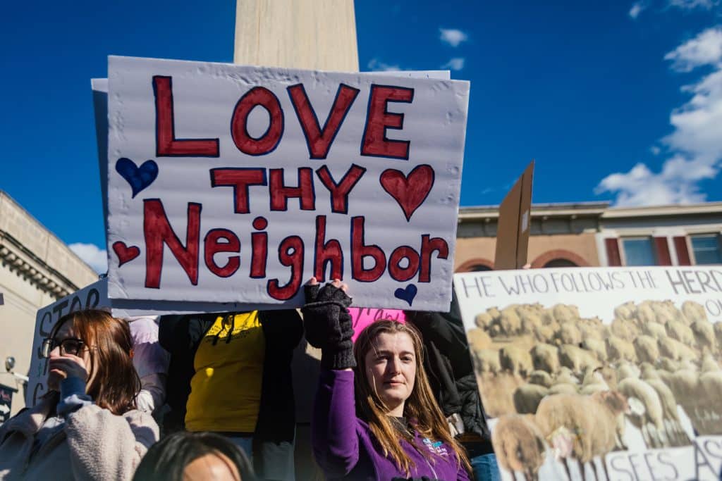 No Kings 3 Doylestown Love Thy Neighbor - Bucks County Beacon - This Is What Democracy Looks Like: 'No Kings' Doylestown Protest in Photos