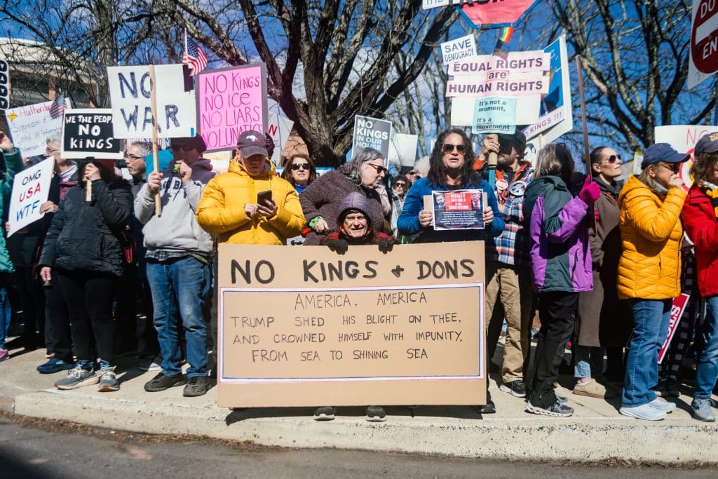 No Kings 3 Doylestown PA Crowd Closeup - Bucks County Beacon - This Is What Democracy Looks Like: 'No Kings' Doylestown Protest in Photos