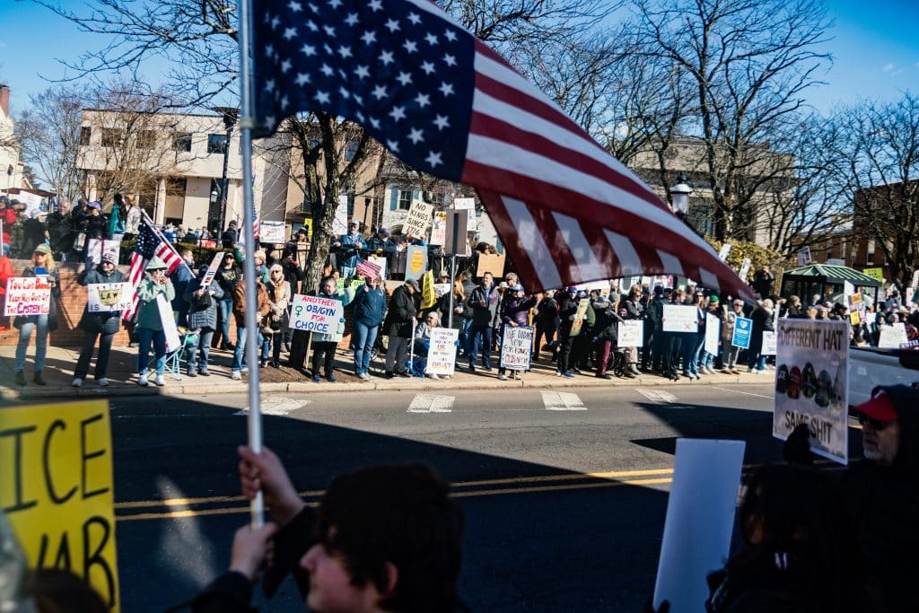 No Kings 3 Doylestown PA View Flag - Bucks County Beacon - This Is What Democracy Looks Like: 'No Kings' Doylestown Protest in Photos