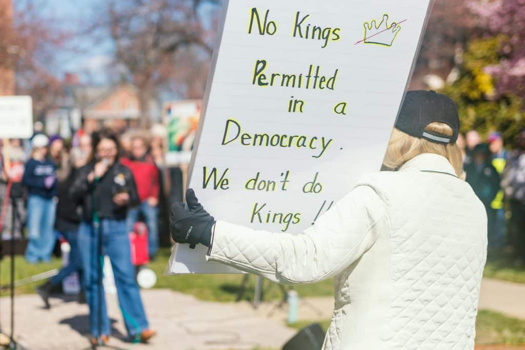 No Kings 3 Doylestown Sign - Bucks County Beacon - This Is What Democracy Looks Like: 'No Kings' Doylestown Protest in Photos