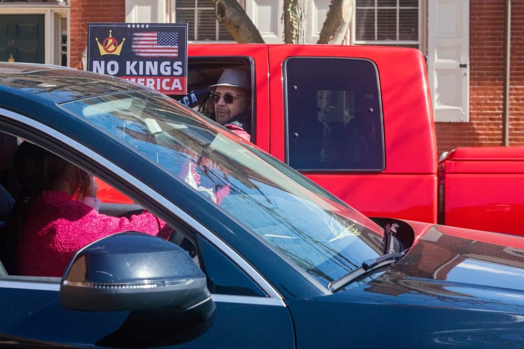 No Kings 3 Doyelstown trucks - Bucks County Beacon - This Is What Democracy Looks Like: 'No Kings' Doylestown Protest in Photos
