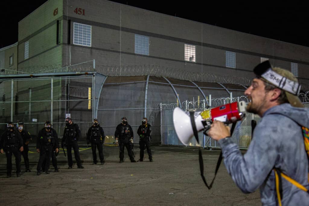 BCB Photo Essay 5 - Bucks County Beacon - Photo Essay: Immigrant Rights Protesters Clash With Police Outside of Delaney Hall ICE Detention Center in New Jersey