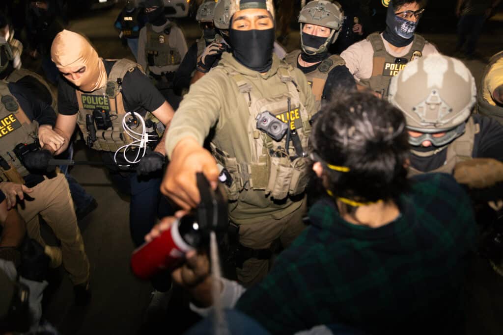 BCB Photo Essay 7 - Bucks County Beacon - Photo Essay: Immigrant Rights Protesters Clash With Police Outside of Delaney Hall ICE Detention Center in New Jersey