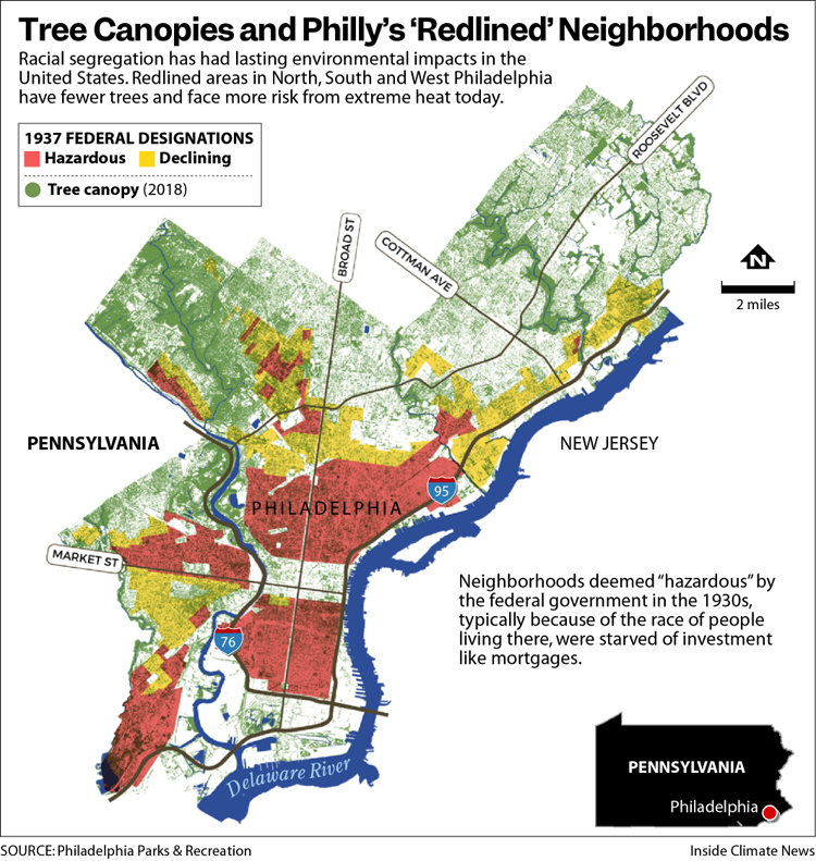 A Green Oasis Grows in North Philadelphia’s Heat Island 2 Tree Canopies and Philly Redlined Neighborhoods - Bucks County Beacon - A Green Oasis Grows in North Philadelphia’s Heat Island