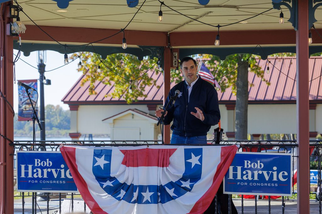 On the Bristol Waterfront, Bob Harvie’s Message Is Simple: Every Vote Counts 3 Bob Harvie Bristol Rally October25 2026 DavidIskra15 - Bucks County Beacon - On the Bristol Waterfront, Bob Harvie’s Message Is Simple: Every Vote Counts