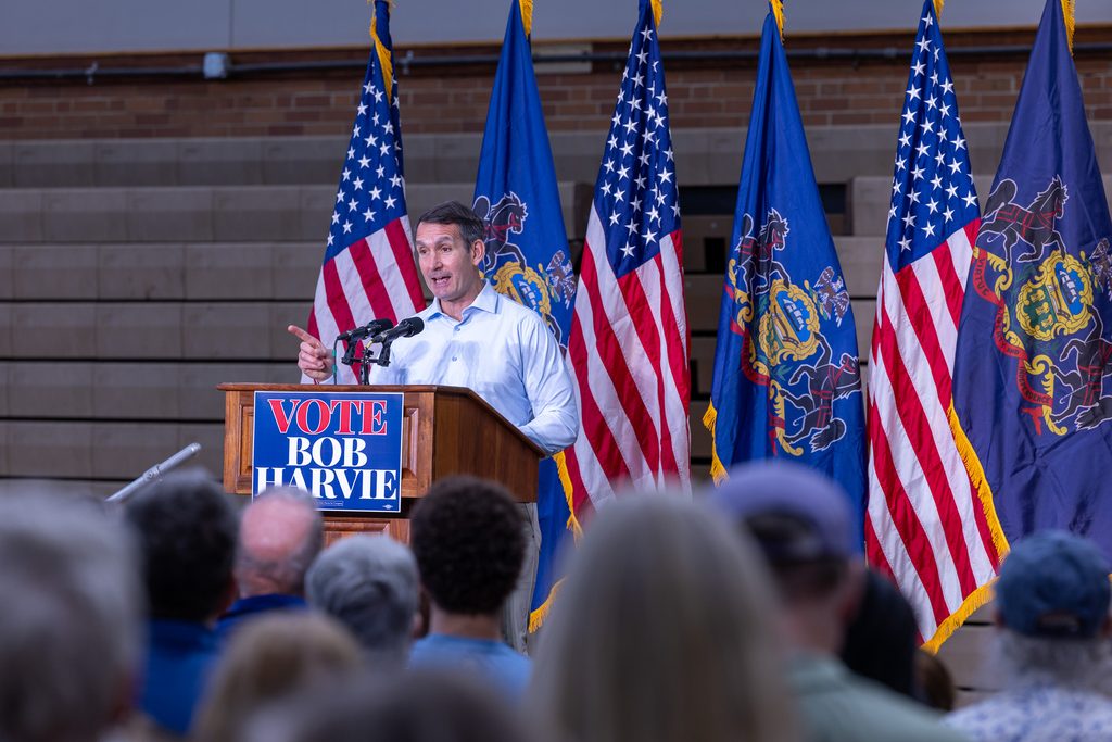Eugene DePasquale - Bucks County Beacon - Governor Josh Shapiro, Representatives Madeleine Dean and Hakeem Jeffries Headline Bucks County Rally for Bob Harvie